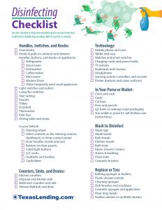 Disinfecting Checklist