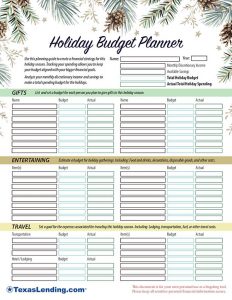 holiday budget planner